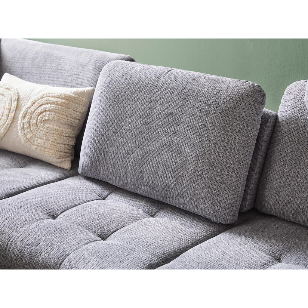 Thumbnail - Valnatura Ecksofa, Grau, Textil, 3-Sitzer, Ottomane links, L-Form, 288x233 cm, Bettkasten erhältlich, Stoffauswahl, seit...