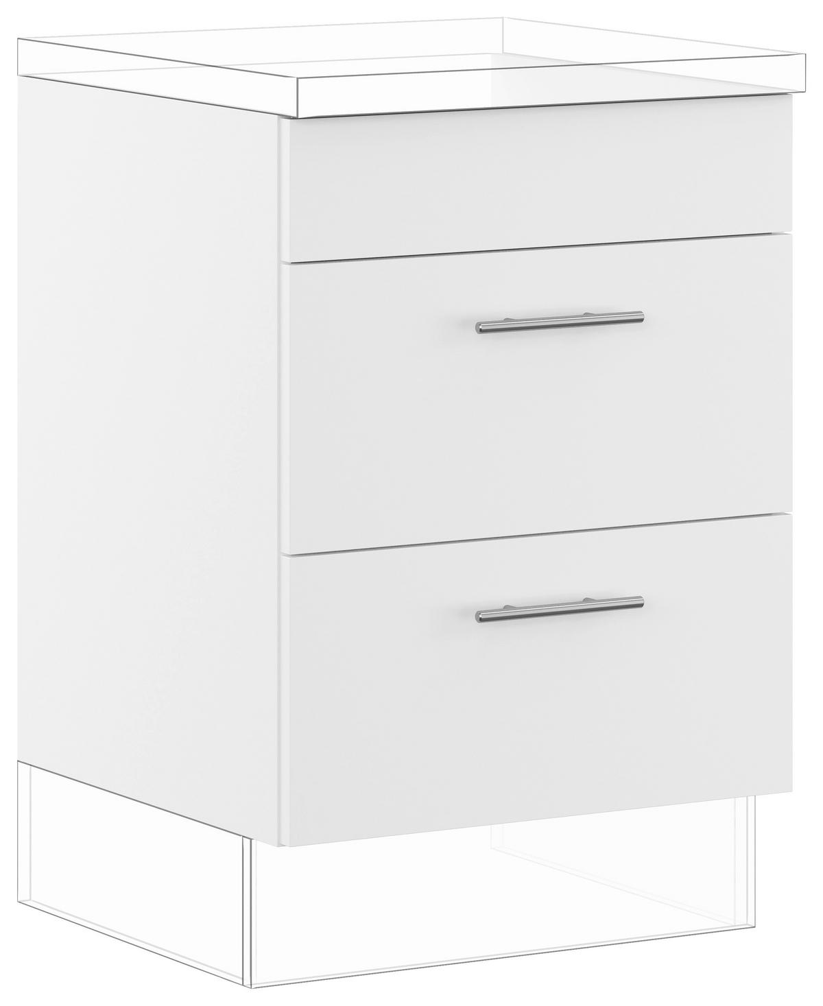 KOCHFELDUMBAUSCHRANK 60/87,8/57,6 cm  in Weiß  - Edelstahlfarben/Weiß, Basics, Holzwerkstoff/Metall (60/87,8/57,6cm) - Impuls