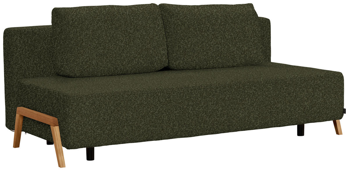 SCHLAFSOFA in Textil Olivgrün  - Naturfarben/Olivgrün, Design, Holz/Textil (211/88/102cm) - Niels Andersson