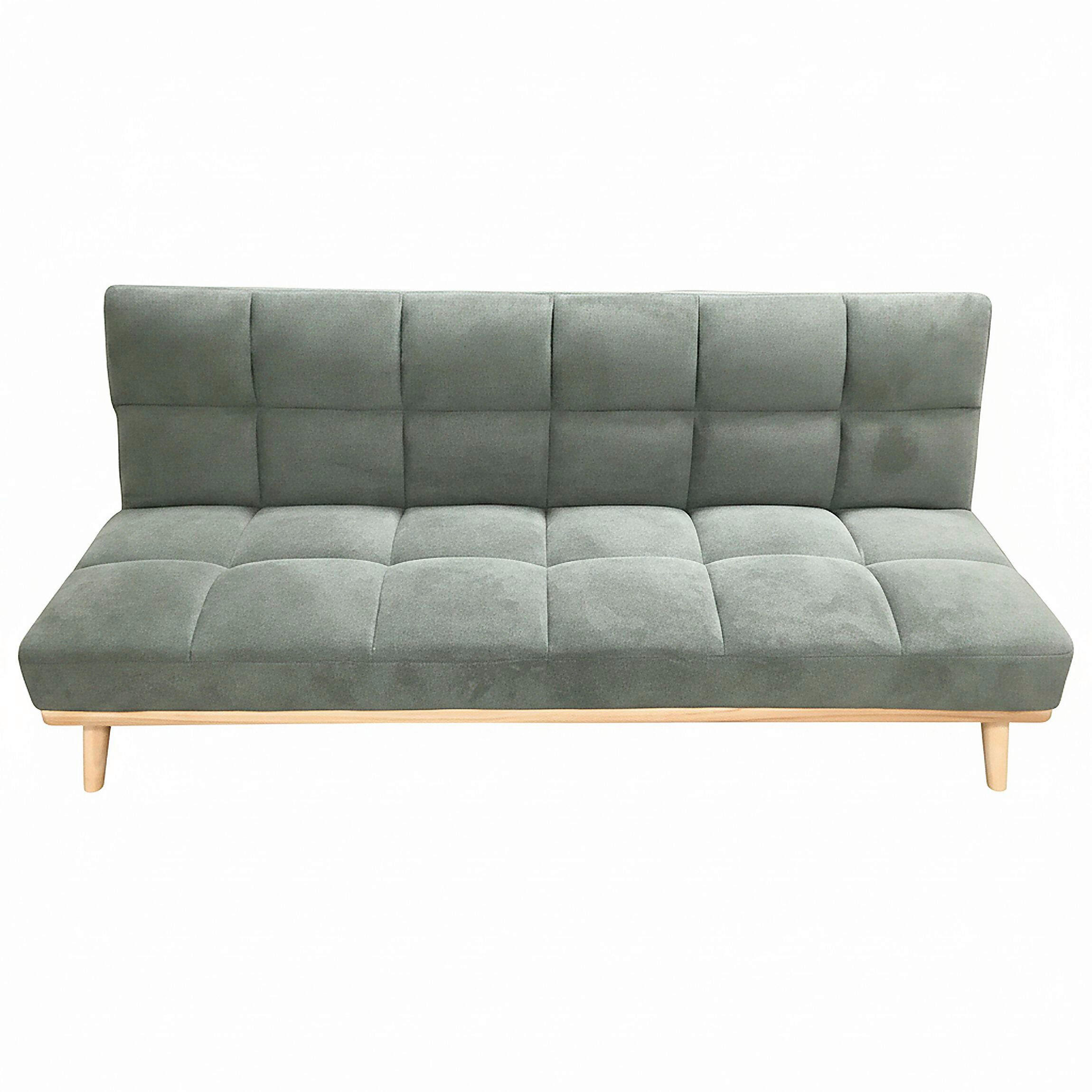 SCHLAFSOFA UNDICI in Webstoff Grün  - Naturfarben/Grün, Design, Holz/Textil (190/84/80cm) - P & B