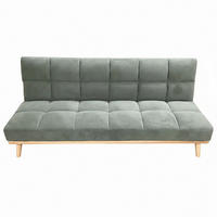 SCHLAFSOFA UNDICI in Webstoff Grün  - Naturfarben/Grün, Design, Holz/Textil (190/84/80cm) - P & B