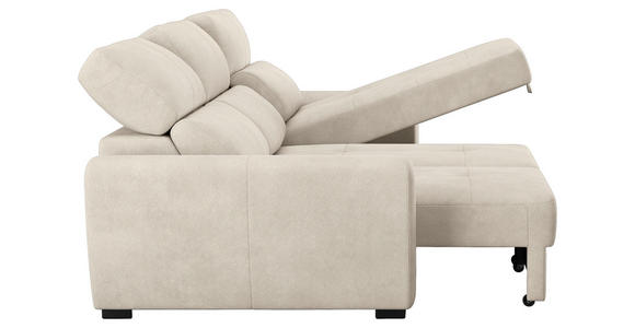 ECKSOFA Naturfarben Mikrofaser - Schwarz/Naturfarben, KONVENTIONELL, Kunststoff/Textil (285/177cm) - Carryhome