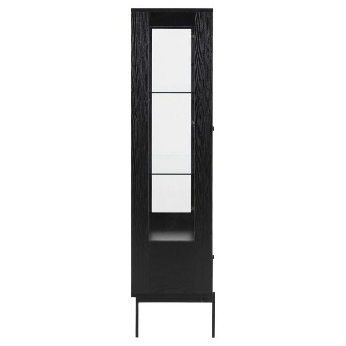 VITRINA 75/152/37,5 cm   - prozirno/crna, Konvencionalno, staklo/drvni materijal (75/152/37,5cm) - MID.YOU