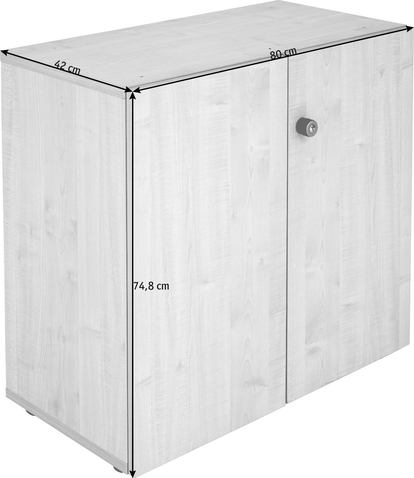 KOMMODE 80/74,8/42 cm  in Ahornfarben  - Ahornfarben/Alufarben, KONVENTIONELL, Holzwerkstoff/Metall (80/74,8/42cm) - Venda