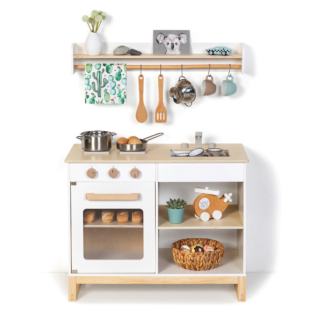 KINDERKÜCHE MAGNOLIA - Naturfarben/Weiß, Basics, Holz/Holzwerkstoff (68,5/35,8/62cm) - MUSTERKIND
