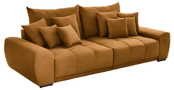 BIGSOFA in Samt Senfgelb  - Senfgelb/Schwarz, KONVENTIONELL, Holz/Textil (280/67/120cm) - Carryhome