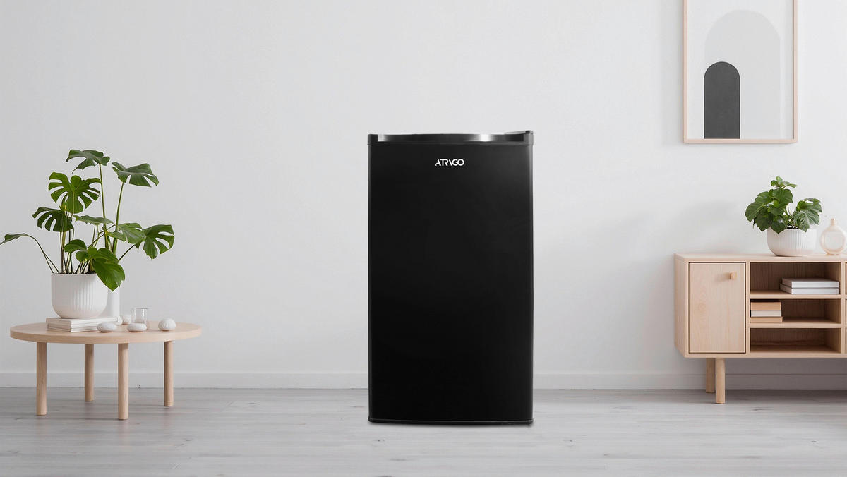 KÜHLSCHRANK 52690003/01  - Schwarz, Basics, Glas/Kunststoff (44,5/49/79,2cm) - Atrigo