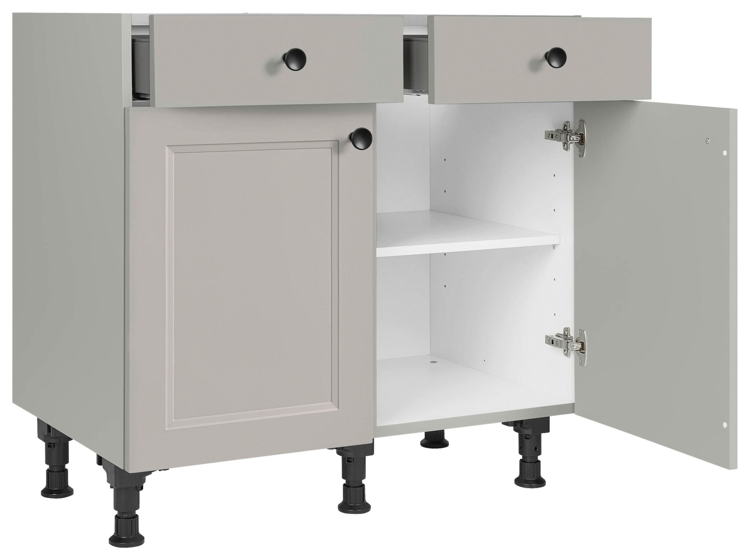 SCHUBKASTENUNTERSCHRANK 90/87/56 cm  in Grau  - Schwarz/Grau, MODERN, Holzwerkstoff/Metall (90/87/56cm) - Nobilia
