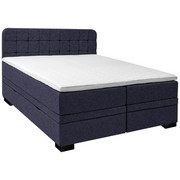 BOXSPRINGBETT 180/200 cm in Dunkelgrau - Dunkelgrau/Schwarz, KONVENTIONELL, Holz/Textil (180/200cm) - Elegando