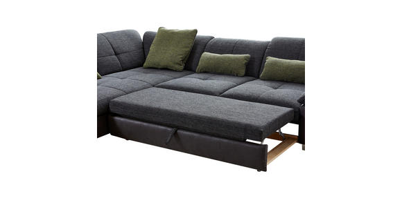 ECKSOFA Dunkelgrau Chenille - Chromfarben/Dunkelgrau, Design, Textil (242/313cm) - Xora