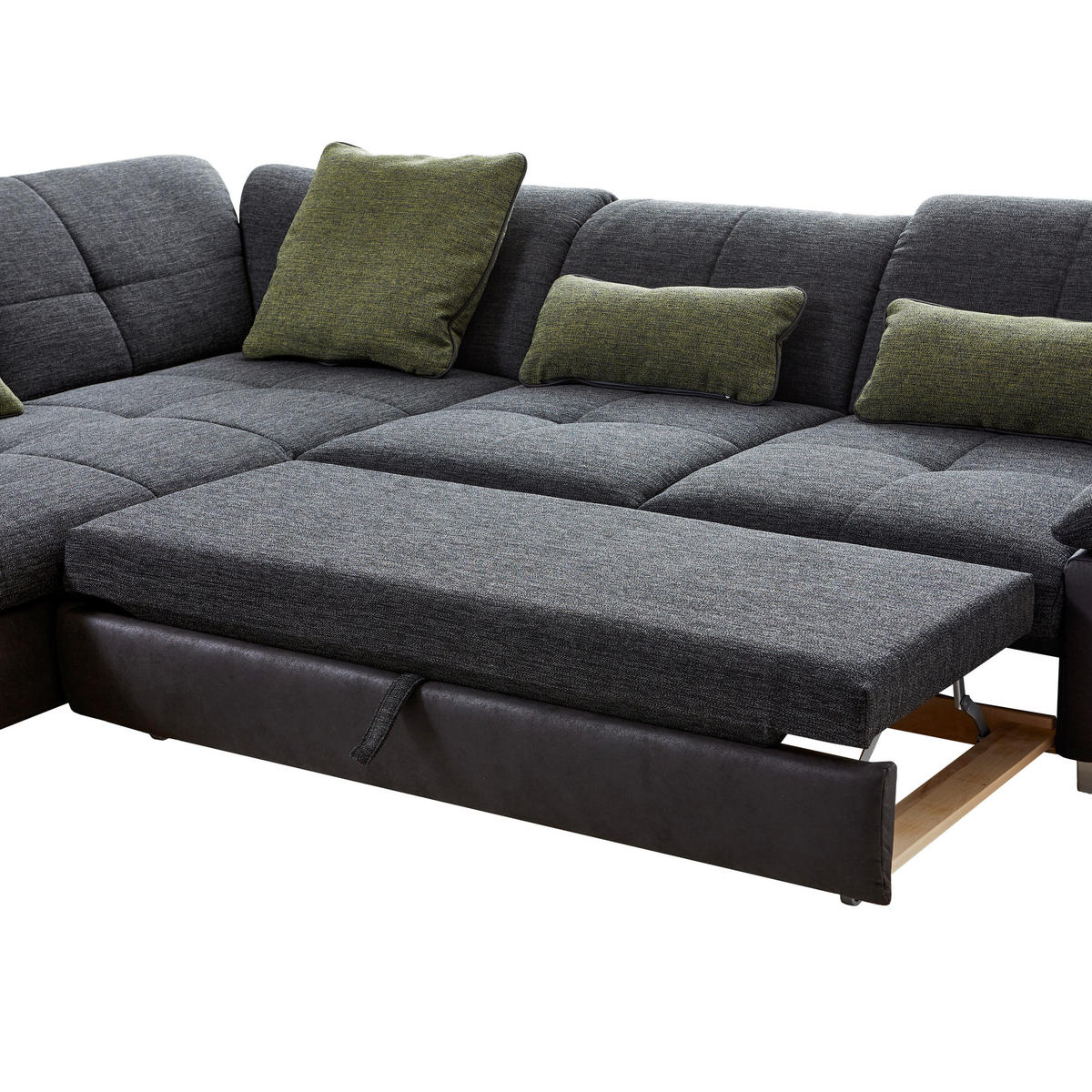 ECKSOFA Dunkelgrau Chenille  - Chromfarben/Dunkelgrau, Design, Textil (242/313cm) - Xora