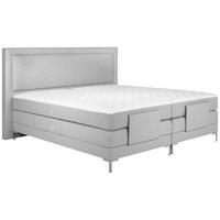 BOXSPRINGBETT 160/200 cm  in Hellgrau  - Hellgrau/Alufarben, Design, Textil/Metall (160/200cm) - Welnova