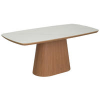 ESSTISCH 180/90/76 cm Nachbildung  Metall, Keramik, Holzwerkstoff rechteckig Naturfarben, Weiß  - Naturfarben/Weiß, MODERN, Keramik/Holzwerkstoff (180/90/76cm) - Livetastic