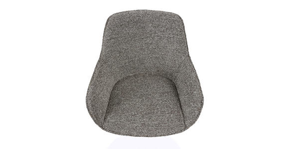 ARMLEHNSTUHL in Eisen Leinenoptik - Schwarz/Braun, Design, Textil/Metall (61/82/65cm) - Novel