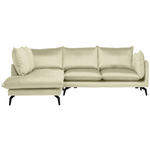 ECKSOFA in Samt Creme  200/241 cm  - Creme/Schwarz, Design, Textil/Metall (200/241cm) - Carryhome