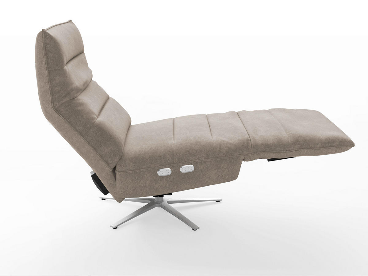 RELAXAČNÍ KŘESLO, textil, šedohnědá - barvy stříbra/šedohnědá, Basics, kov/textil (80/109/98cm) - Sit & More