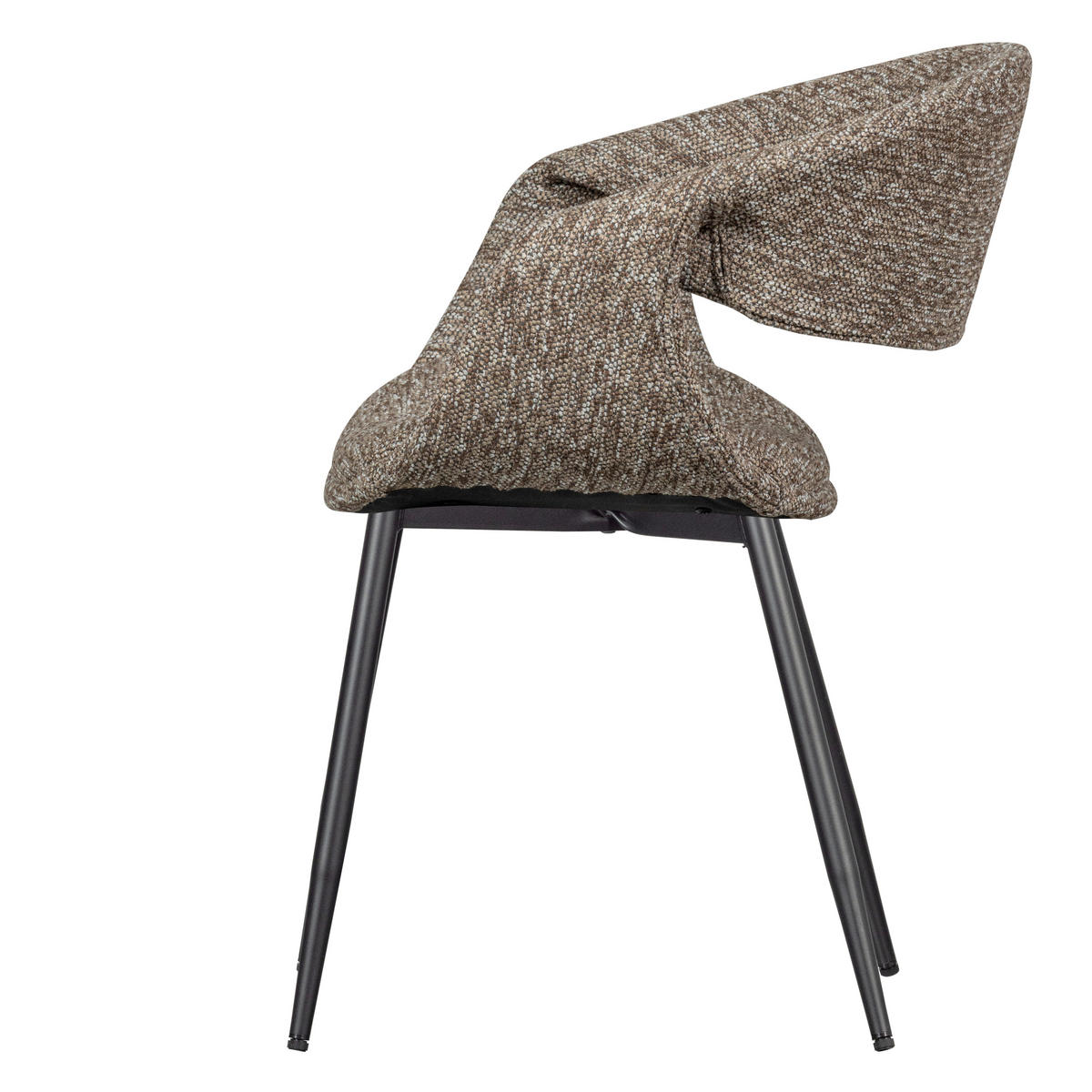 ARMLEHNSTUHL-SET 2 Stück  in Eisen Webstoff  - Schwarz/Braun, MODERN, Textil/Metall (57/78/57cm) - Livetastic