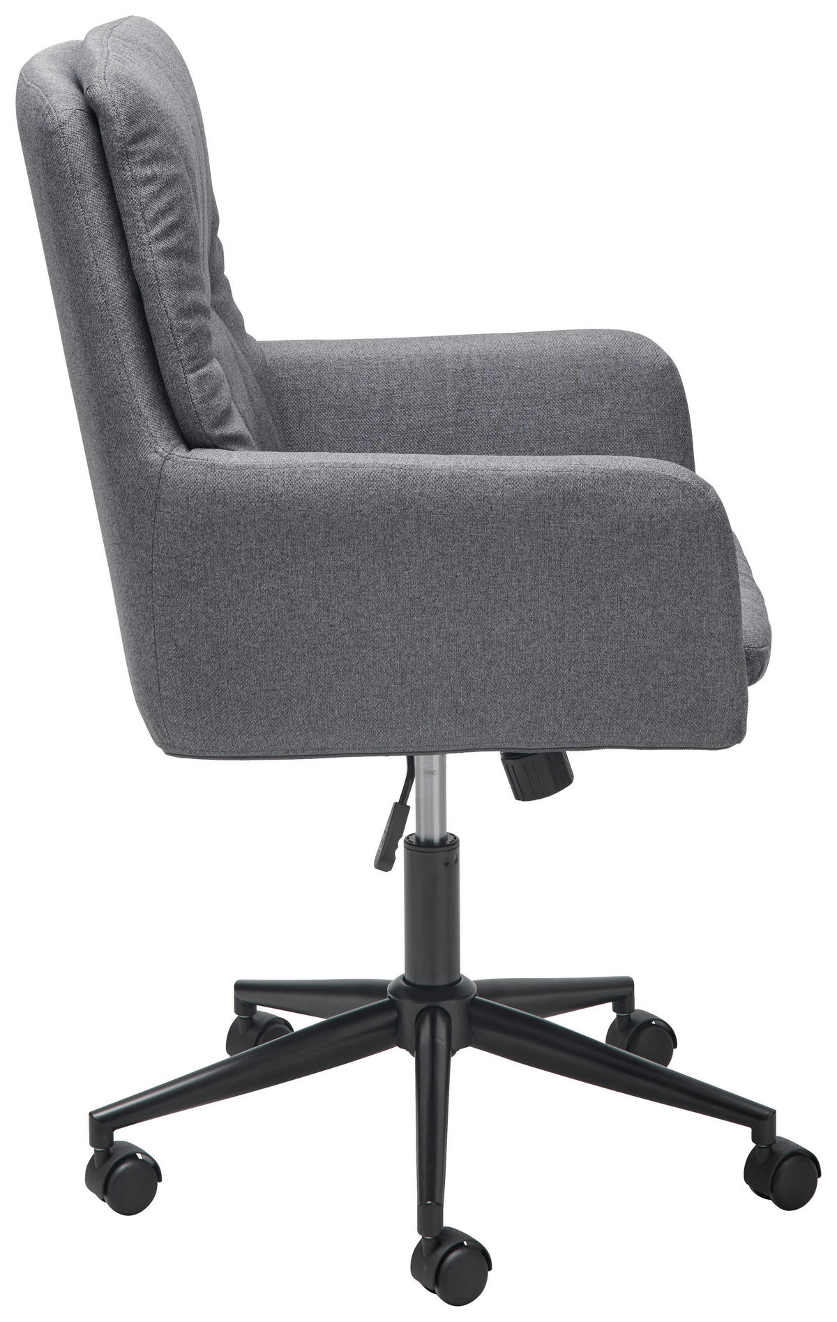 DREHSTUHL Webstoff Grau, Schwarz  - Schwarz/Grau, Design, Textil/Metall (61/92-102/65cm) - Livetastic