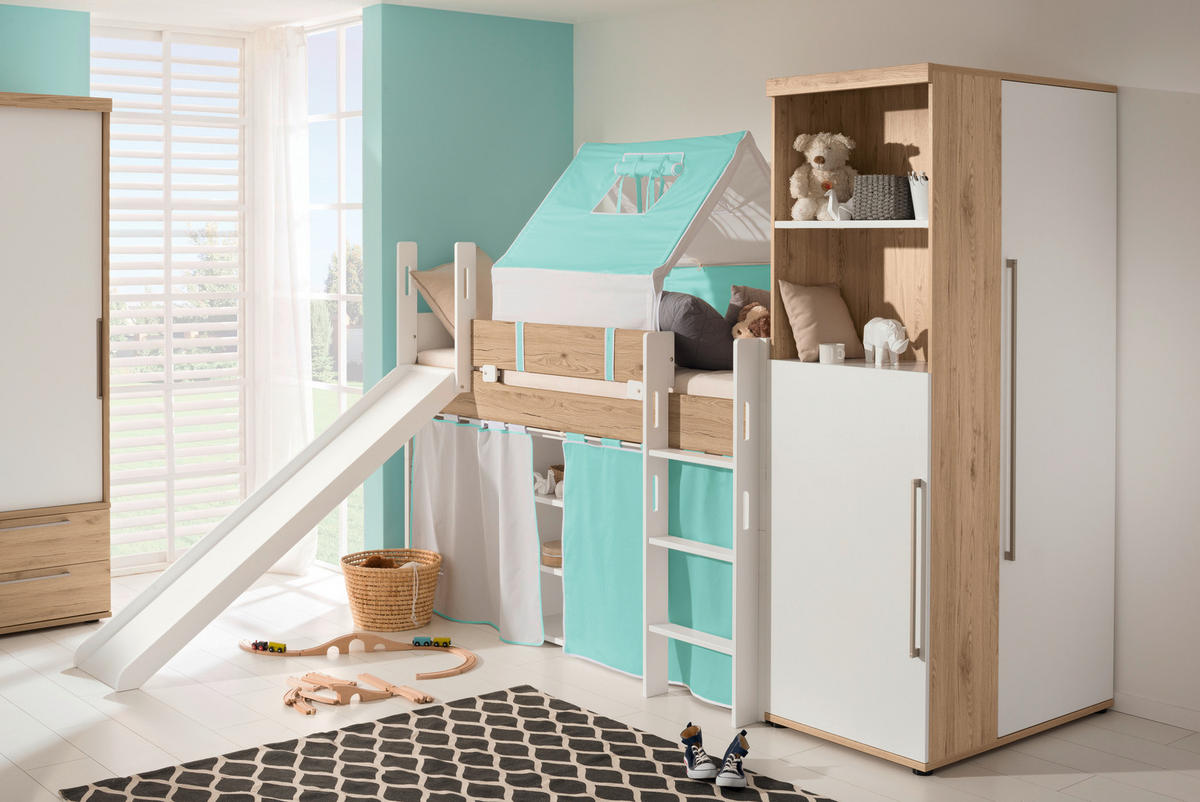 SCHRANK in Weiss, Eichefarben  - Weiss/Eichefarben, Design, Holzwerkstoff (96/201,3/63,5cm) - Paidi