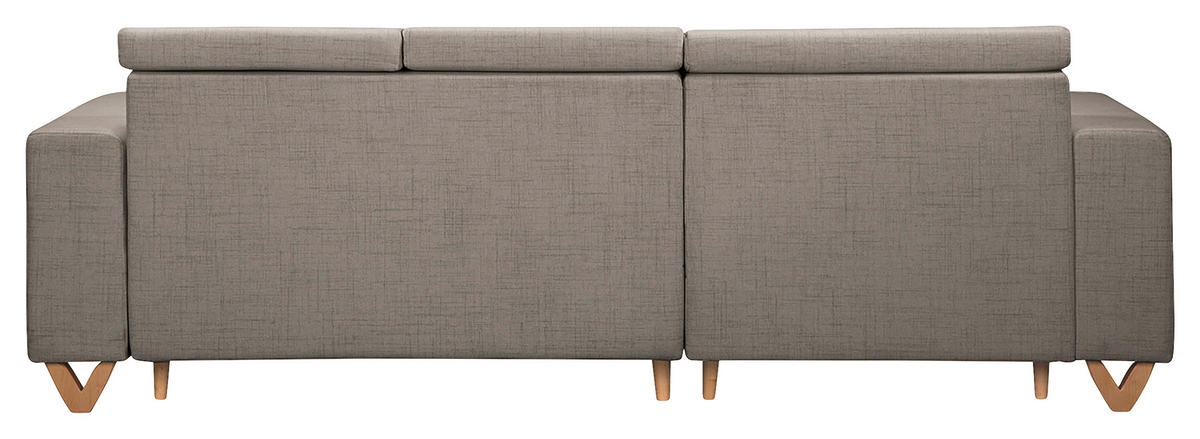 ECKSOFA Bella Graphitfarben Textilgeflecht  - Wengefarben/Graphitfarben, Design, Holz/Textil (257/174cm) - Livetastic