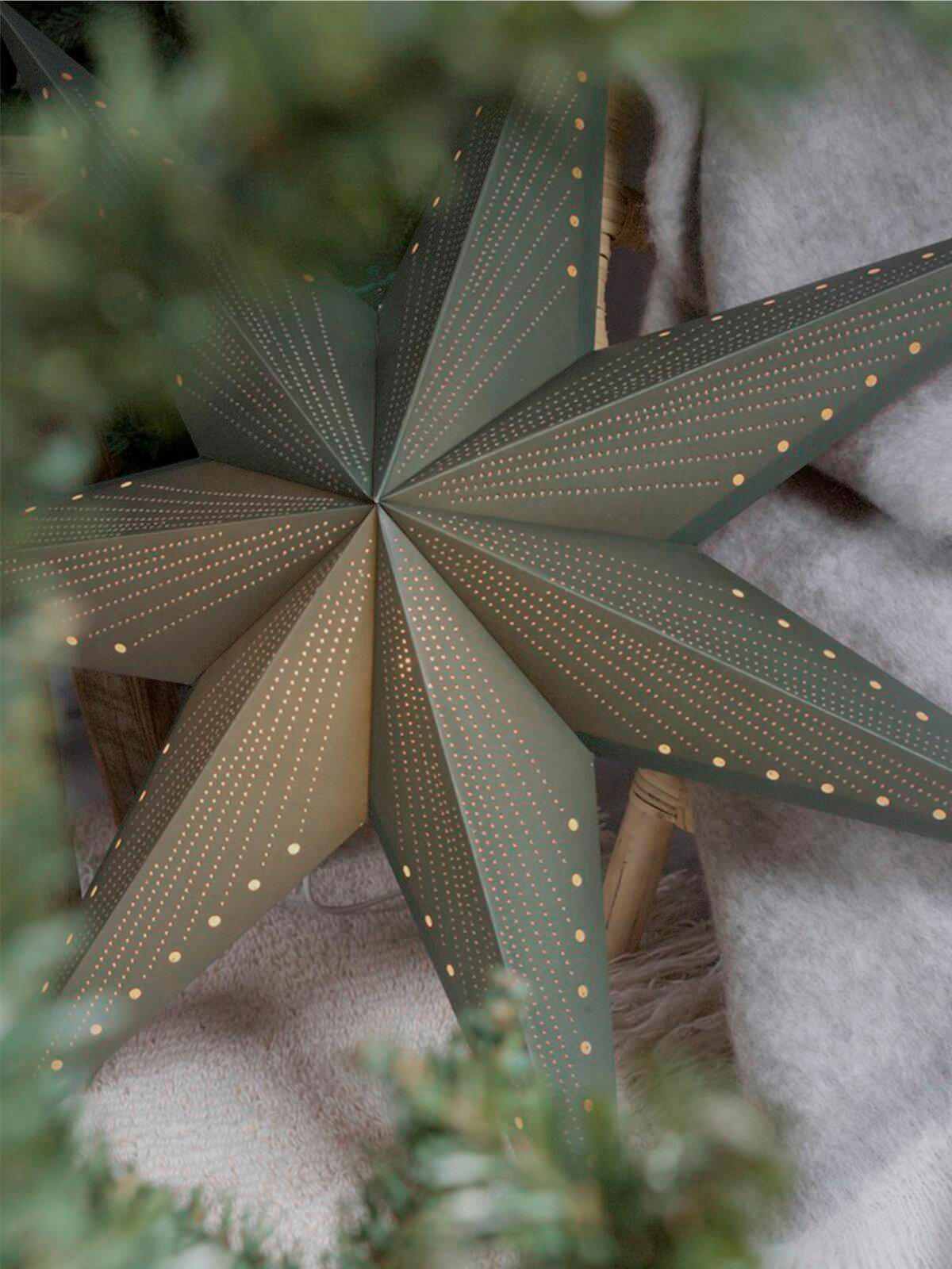 LEUCHTENSCHIRM PR Home Polaris 75 cm  - Dunkelgrün, KONVENTIONELL, Papier (75cm)