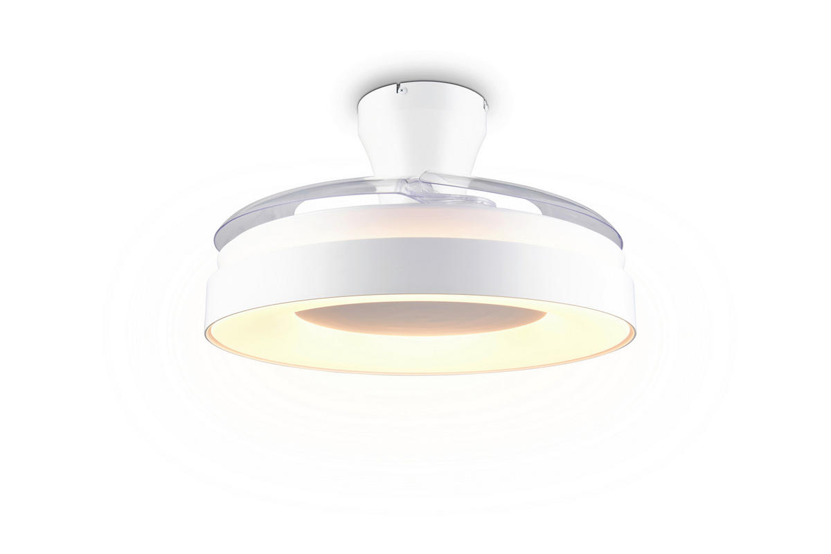DECKENVENTILATOR - Klar/Weiß, Design, Kunststoff/Metall (49.5/29cm)