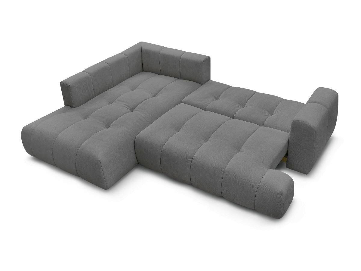 ECKSCHLAFSOFA FUJI Leinenoptik Dunkelgrau  inkl.  - Dunkelgrau/Schwarz, MODERN, Kunststoff/Textil (204/282cm)