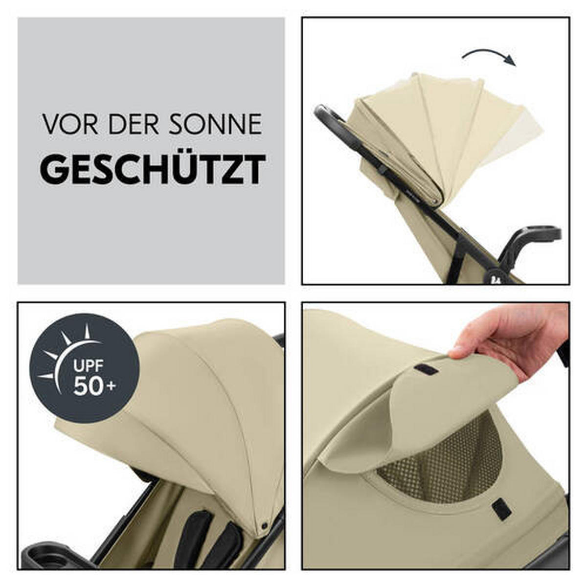 BUGGY Shop N Care  - Schwarz/Olivgrün, Basics, Kunststoff/Textil (40.5/104/51.5cm) - Hauck