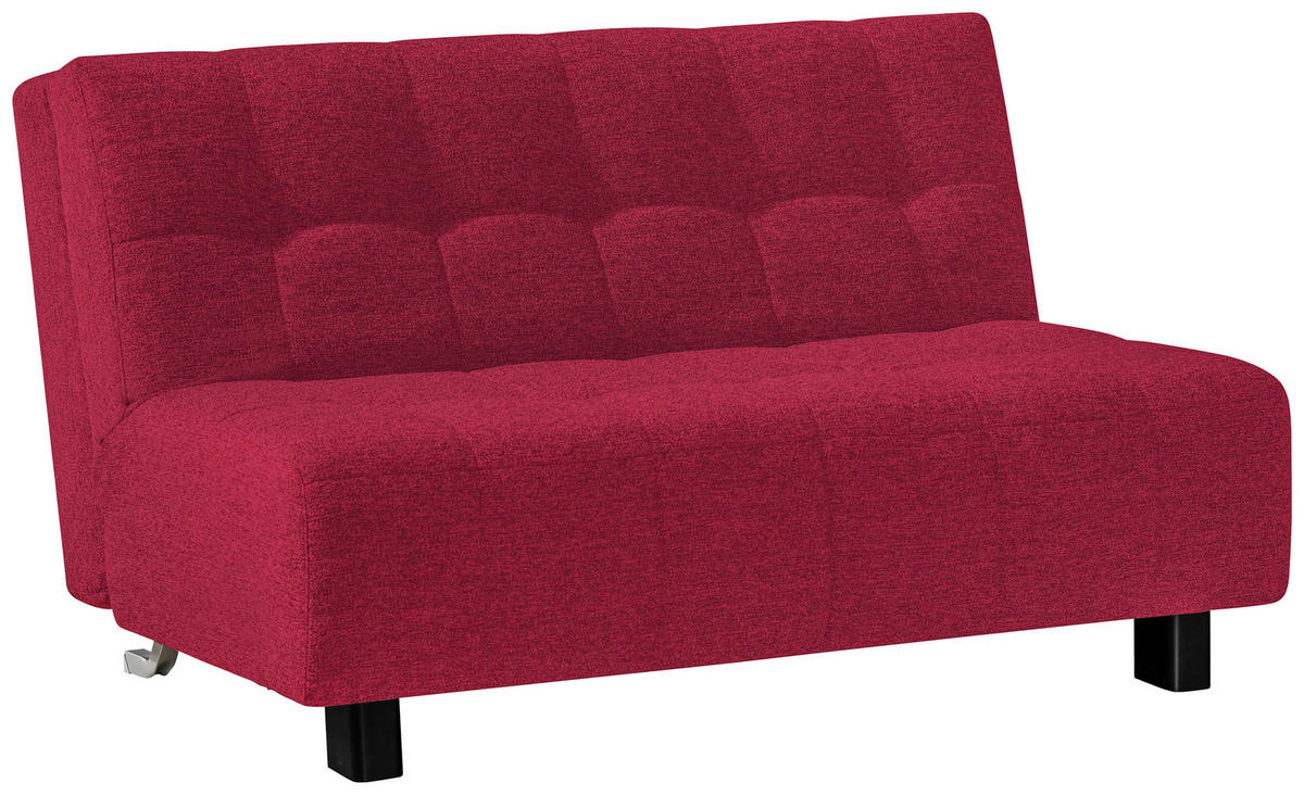 SCHLAFSOFA in Textil Rot  - Rot/Schwarz, Design, Textil/Metall (145/92/102cm) - Novel