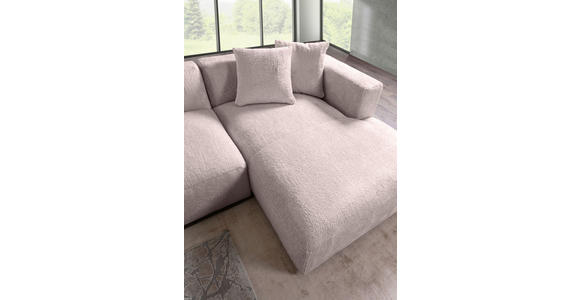 ECKSOFA  in Chenille Rosa  323/178 cm  - Schwarz/Rosa, MODERN, Kunststoff/Textil (323/178cm) - Carryhome