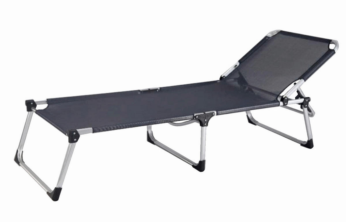 SONNENLIEGE 70/45/214 cm  - Anthrazit/Silberfarben, Basics, Kunststoff/Metall (70/45/214cm) - Gardenson