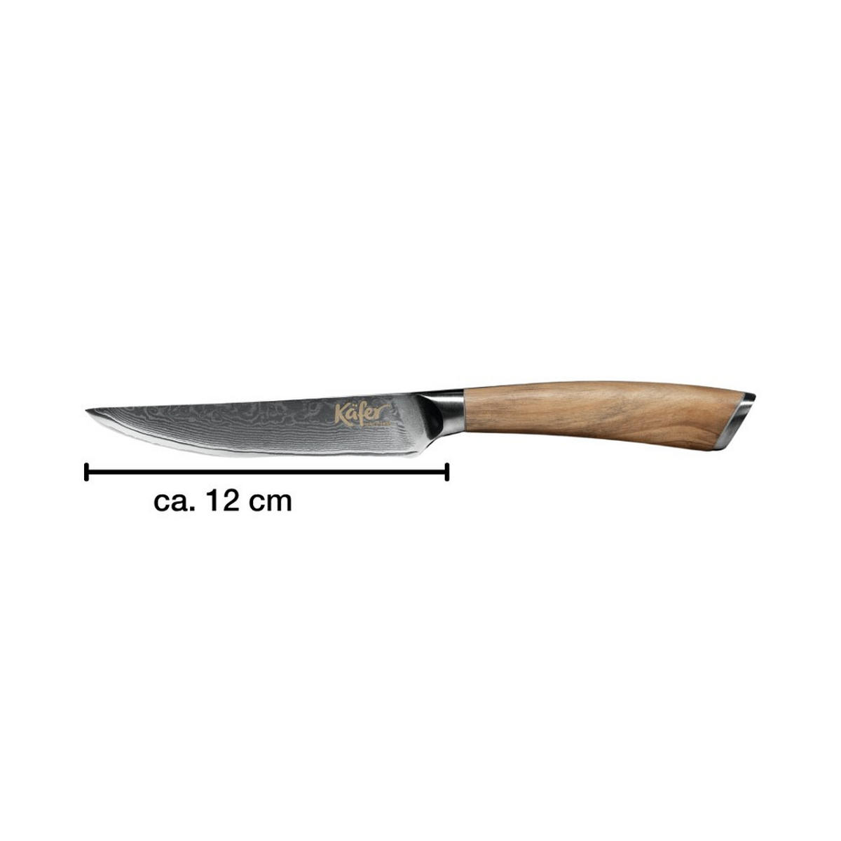 STEAKMESSERSET  - Edelstahlfarben/Naturfarben, Basics, Holz/Metall (12cm) - Käfer