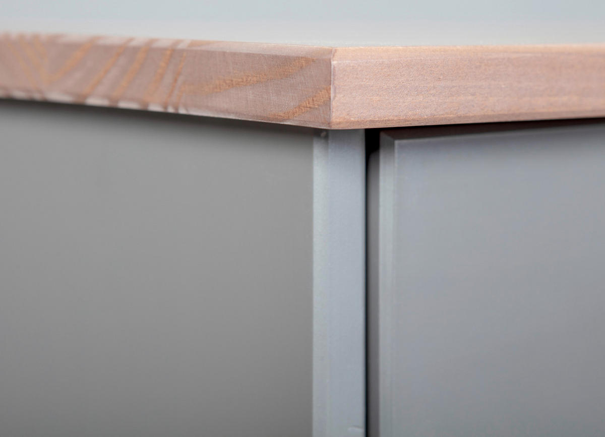 BIFE 131/190/45 cm   - siva/bakrenaste boje, Konvencionalno, staklo/drvo (131/190/45cm) - MID.YOU