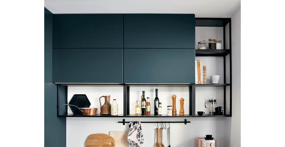 EINBAUKÜCHE   - Dunkelblau, Design, Holzwerkstoff - Novel