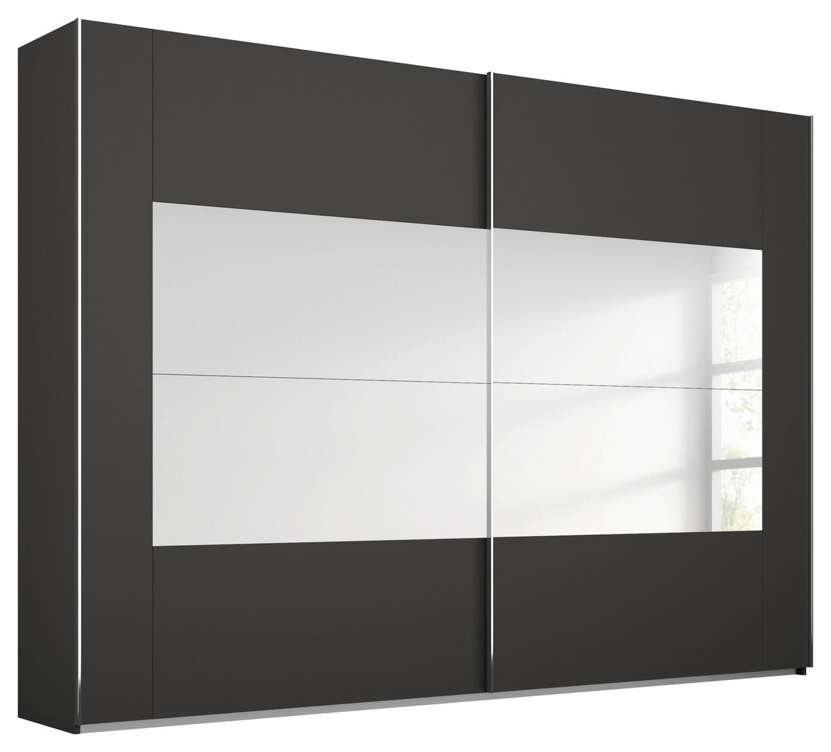 SCHWEBETÜRENSCHRANK 271/236/68 cm 2-türig Graphitfarben  - Chromfarben/Graphitfarben, Design, Glas/Holzwerkstoff (271/236/68cm) - Xora