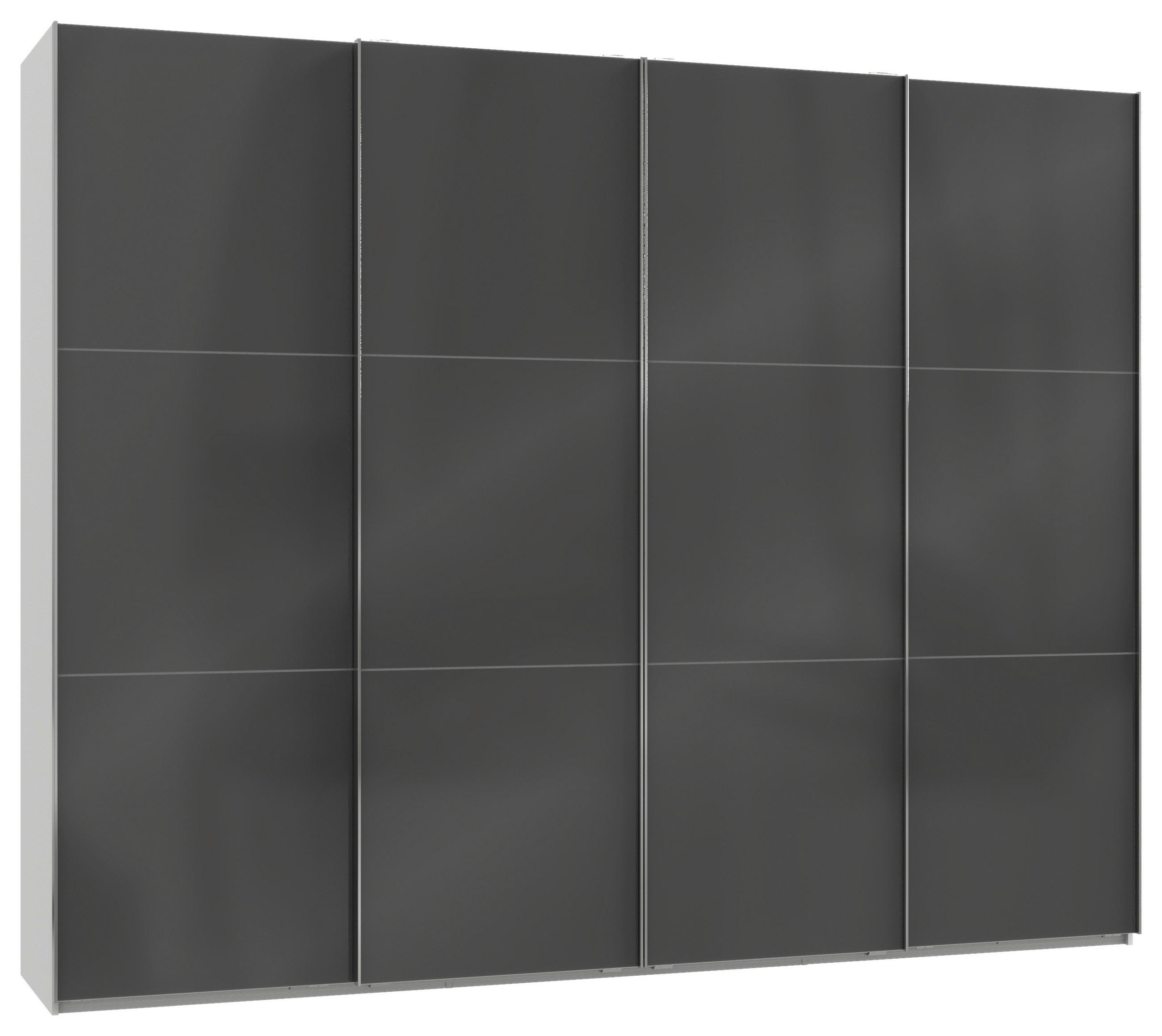SCHWEBETÜRENSCHRANK in Grau, Weiss  - Chromfarben/Weiss, Modern, Holzwerkstoff (300/236/65cm) - MID.YOU