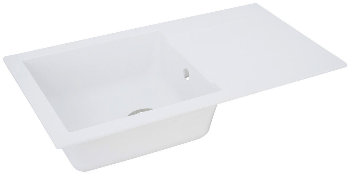 SPÜLE 1712DENVER78X44W  - Weiß, Trend, Glas/Kunststoff (78/17/43,5cm) - Respekta
