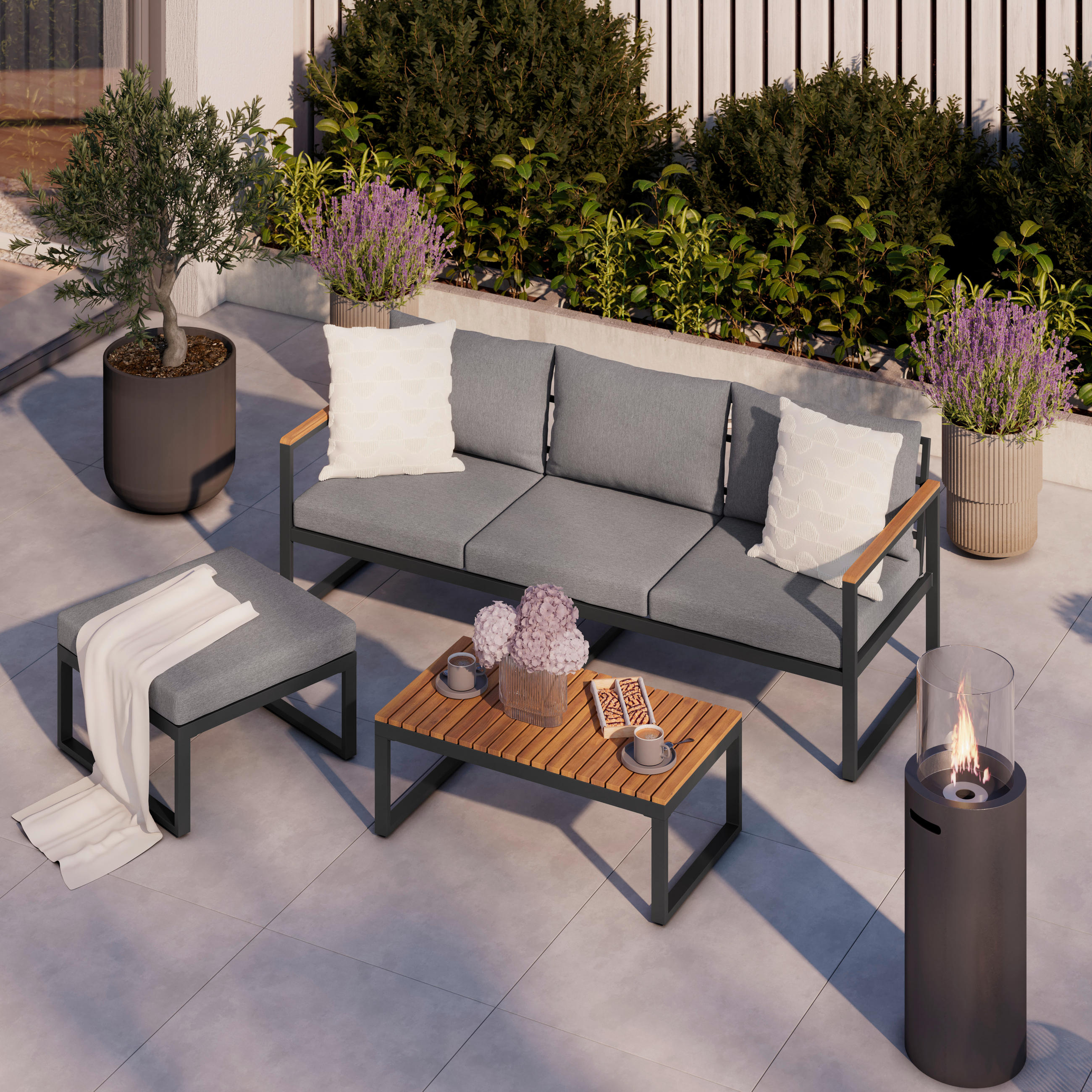 Gardenson Loungegarnitur Grau