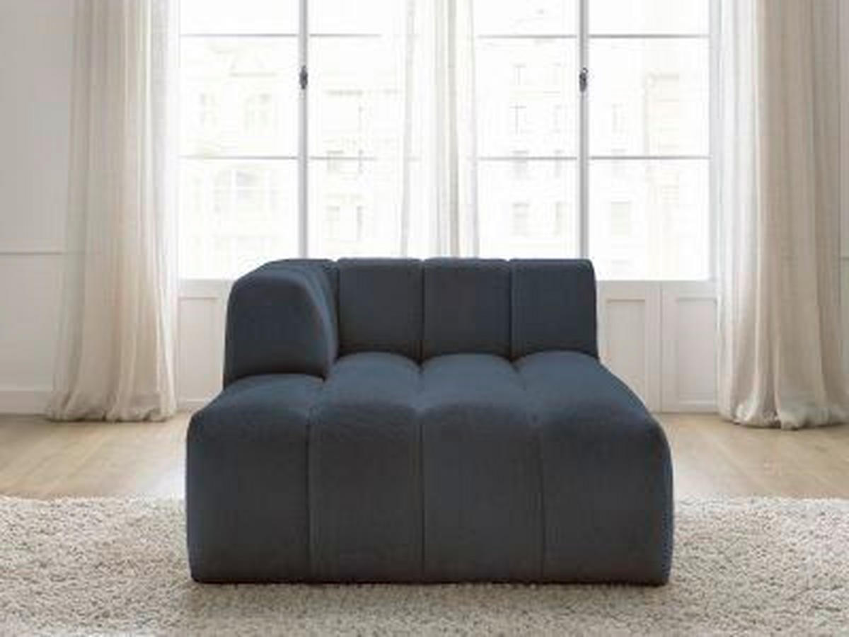 SOFAELEMENT ANNECY Bouclé Dunkelblau  - Schwarz/Dunkelblau, MODERN, Kunststoff/Textil (120/72/170cm)