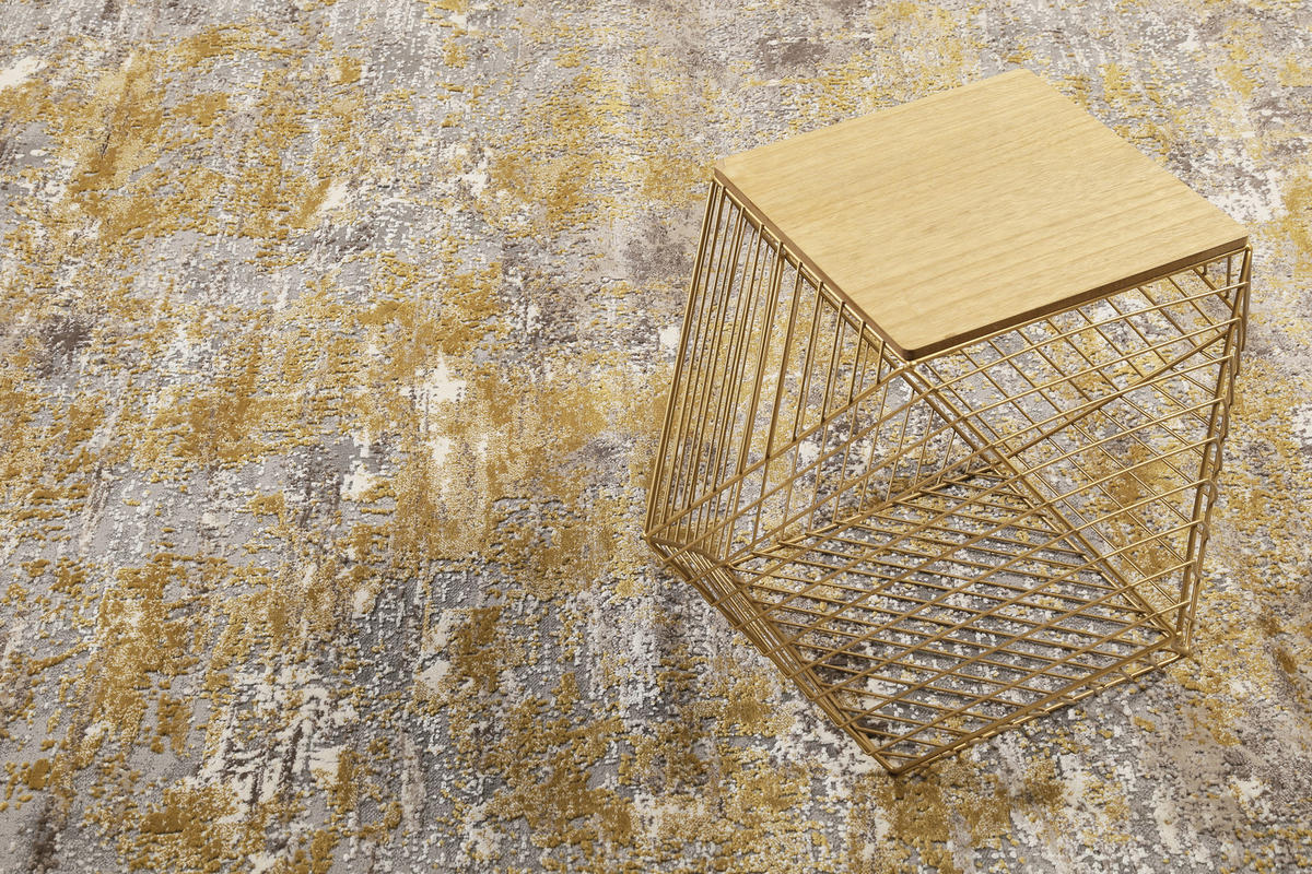 WEBTEPPICH 133/200 cm Vintage Feels  - Dunkelgrau/Goldfarben, Design, Textil (133/200cm) - Esprit