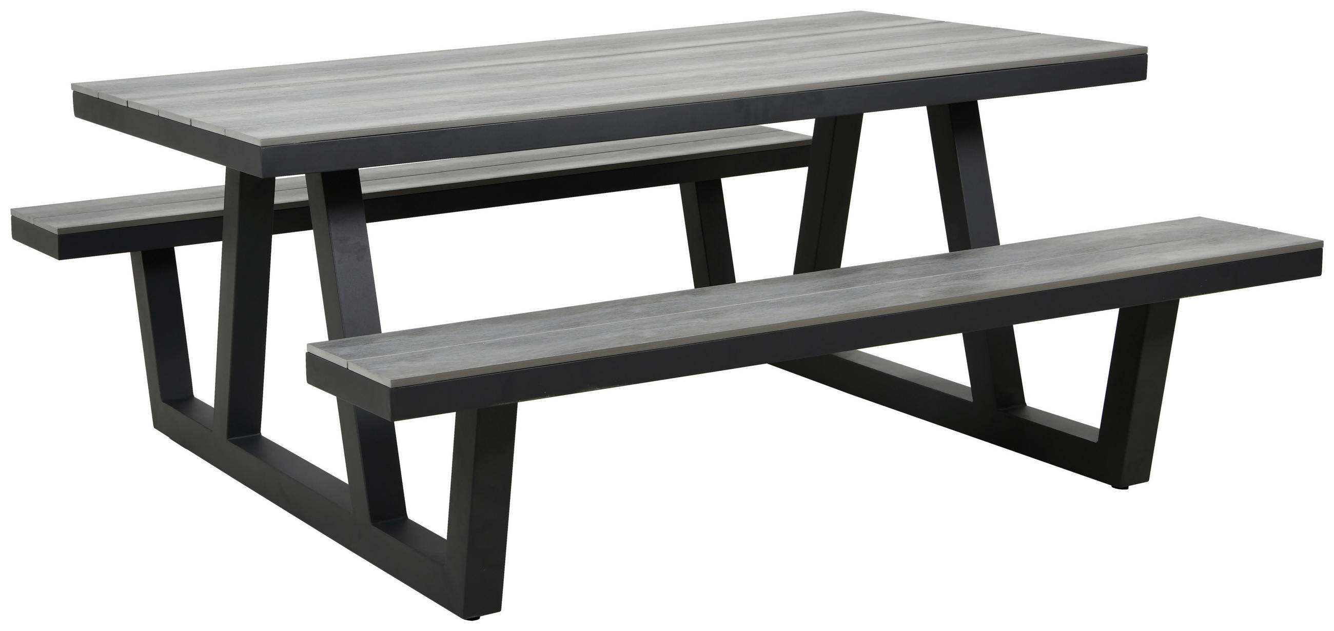 GARTENTISCHGRUPPE Stahl  - Anthrazit/Grau, Basics, Kunststoff/Metall - Ambia Garden