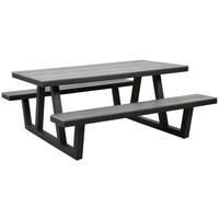 GARTENTISCHGRUPPE Stahl  - Anthrazit/Grau, Basics, Kunststoff/Metall - Ambia Garden