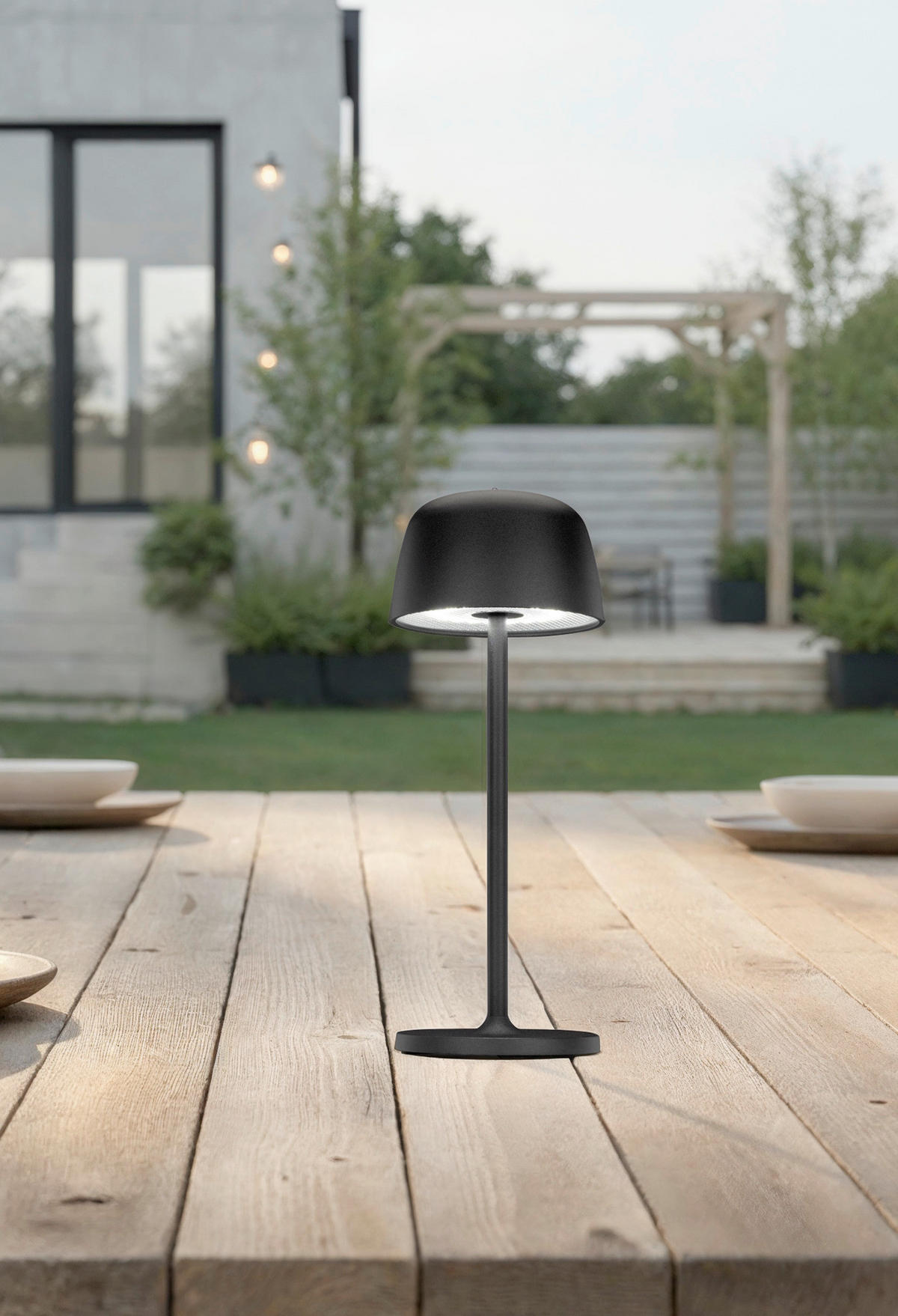 STOLNÍ LAMPA NA BATERIE 10,5/27 cm - černá/průhledné, Design, kov/plast (10,5/27cm) - Novel