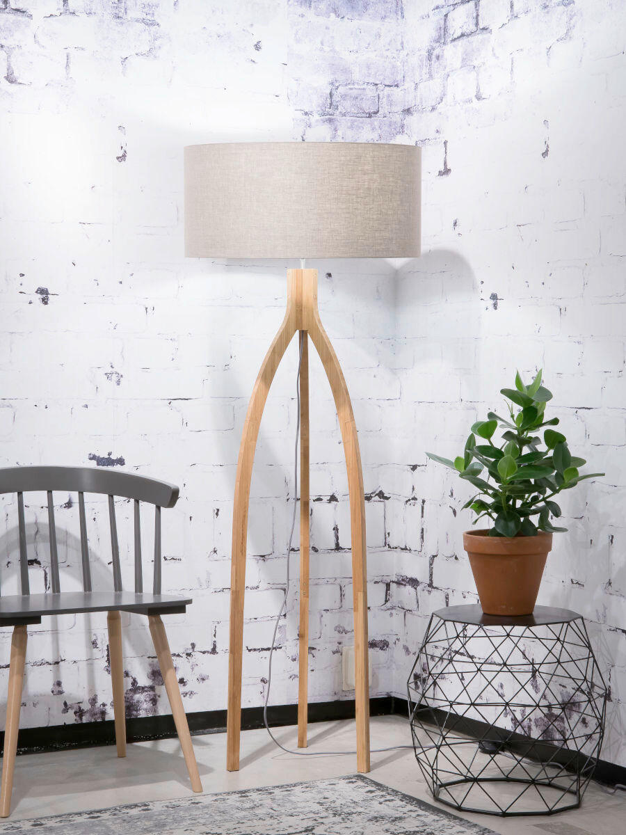 STEHLEUCHTE 60/160 cm    - Naturfarben, Trend, Holz/Textil (60/160cm) - Good & Mojo