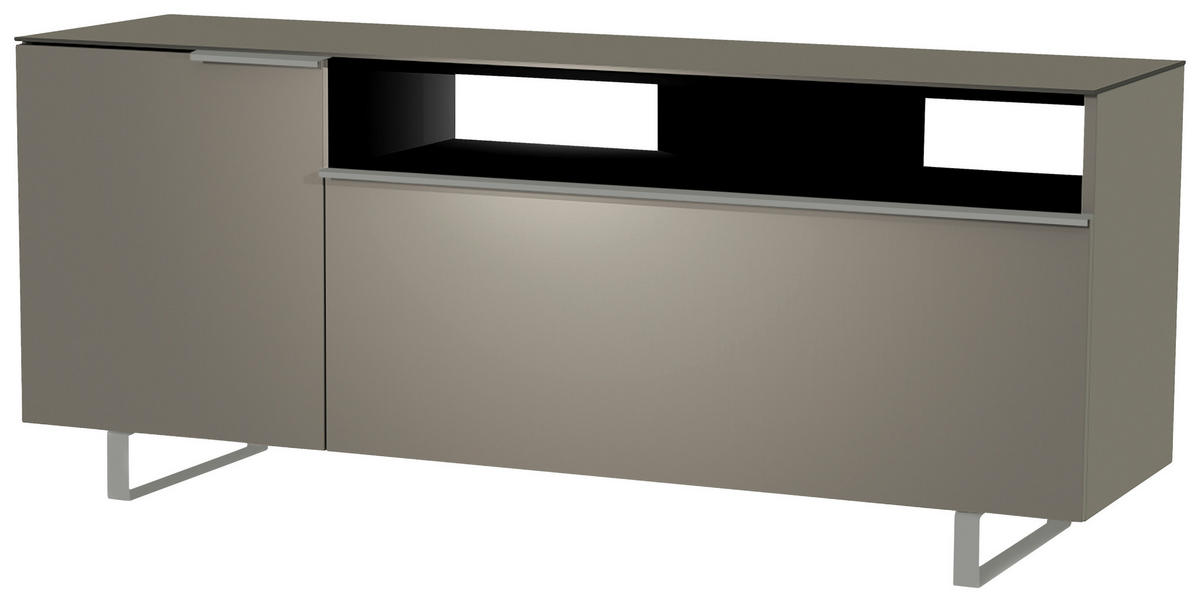 LOWBOARD  in 160/66/45 cm  - Alufarben/Grau, Design, Glas/Holzwerkstoff (160/66/45cm) - Moderano
