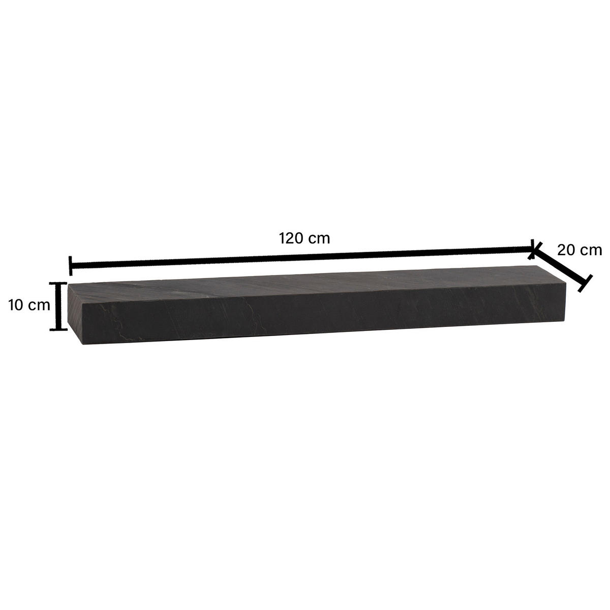 STENSKI REGAL 120/10/20 cm antracit  - antracit, Trendi, umetna masa/leseni material (120/10/20cm) - MID.YOU