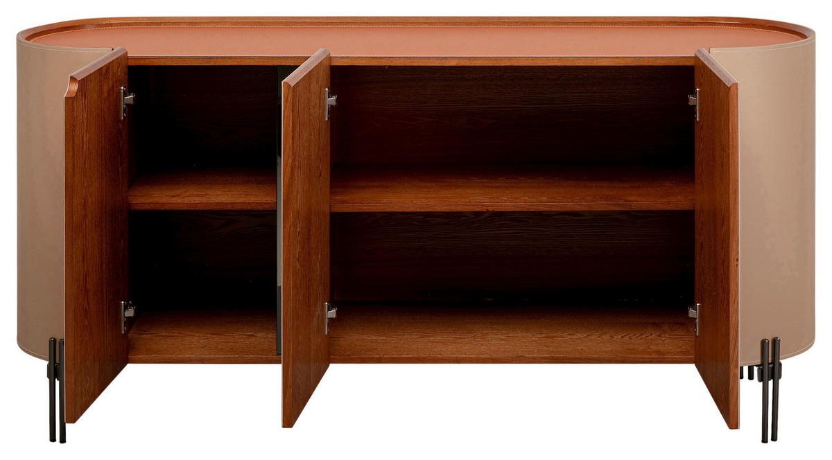 SIDEBOARD  in 150/75/40 cm  - Rotbraun/Schwarz, Design, Holz/Textil (150/75/40cm) - Kare-Design