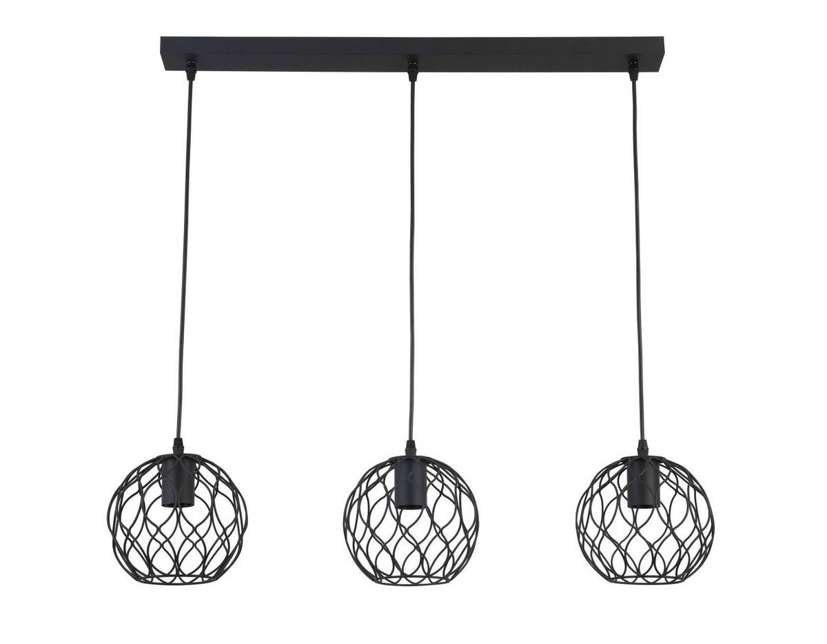 HÄNGELEUCHTE 80/18/120 cm  - Schwarz, Trend, Metall (80/18/120cm) - Marama