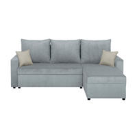 ECKSOFA Mintgrün Cord  - Creme/Schwarz, Design, Kunststoff/Textil (228/147cm) - P & B