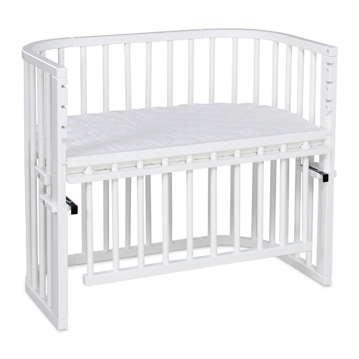BEISTELLBETT MAXI COMFORT PLUS 96/56,5/79 cm  - Weiß, Basics, Holz (96/56,5/79cm) - Babybay